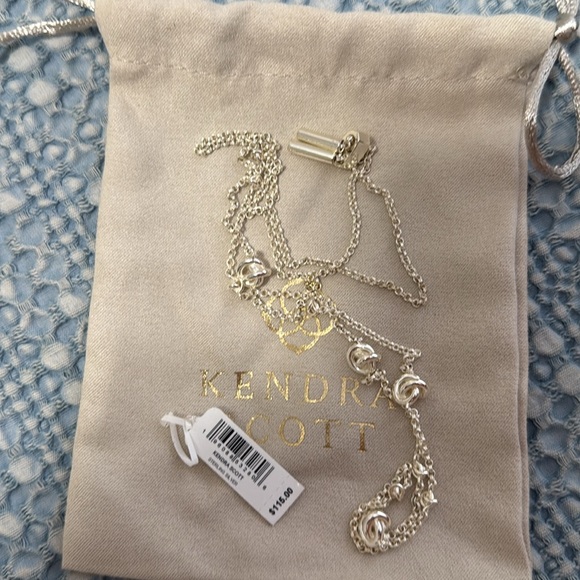 Kendra Scott Presleigh Love Knot Adjustable Necklace Silver - Picture 7 of 7